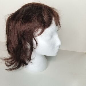 Vintage Womens Star Jones Wig Brown Short Hair Costume Cosplay